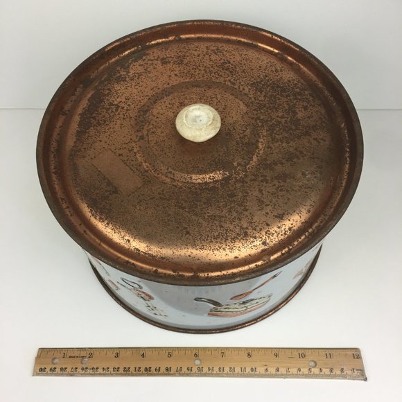 Weibro Chicago USA Lid Only Cake Cover Retro Rustic Decor Copper White READ - Picture 7 of 12